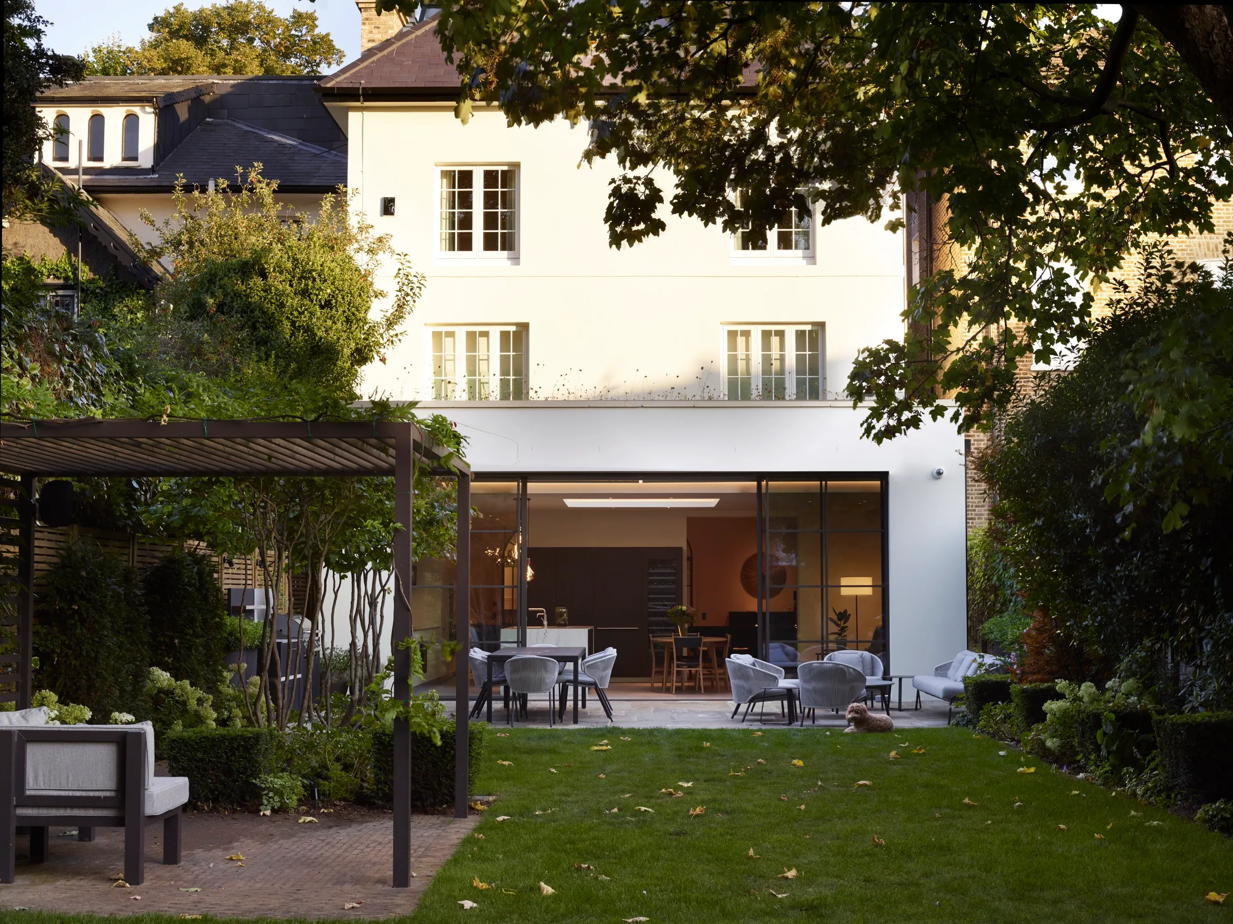 Rear extension with sliding glass doors opening onto the garden