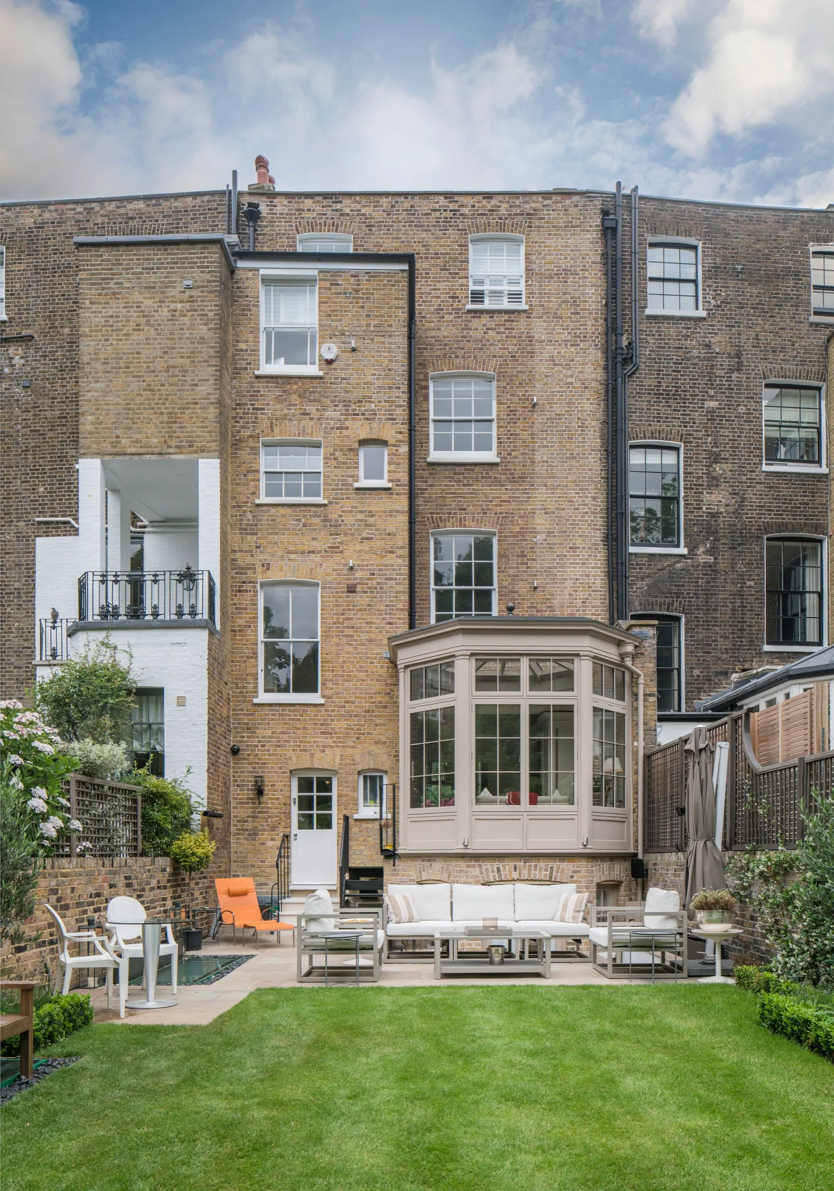 Rear elevation and garden above the new basement